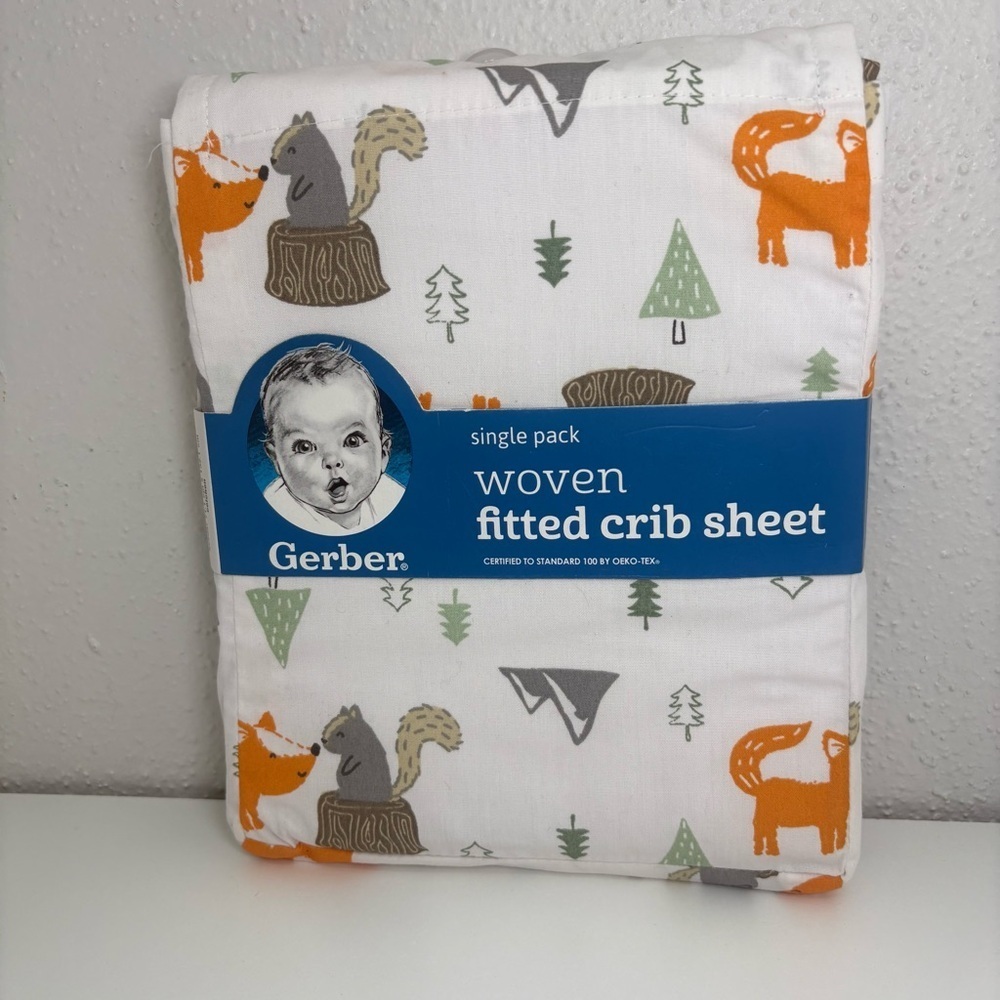 New Gerber Woodland Fitted Crib Sheets Fox Squirrel